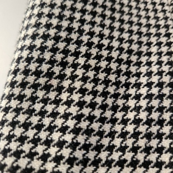 Polo Ralph Lauren Black Tan Dress 12 Houndstooth Wool Leather Neckline‎ Lined - Picture 12 of 12